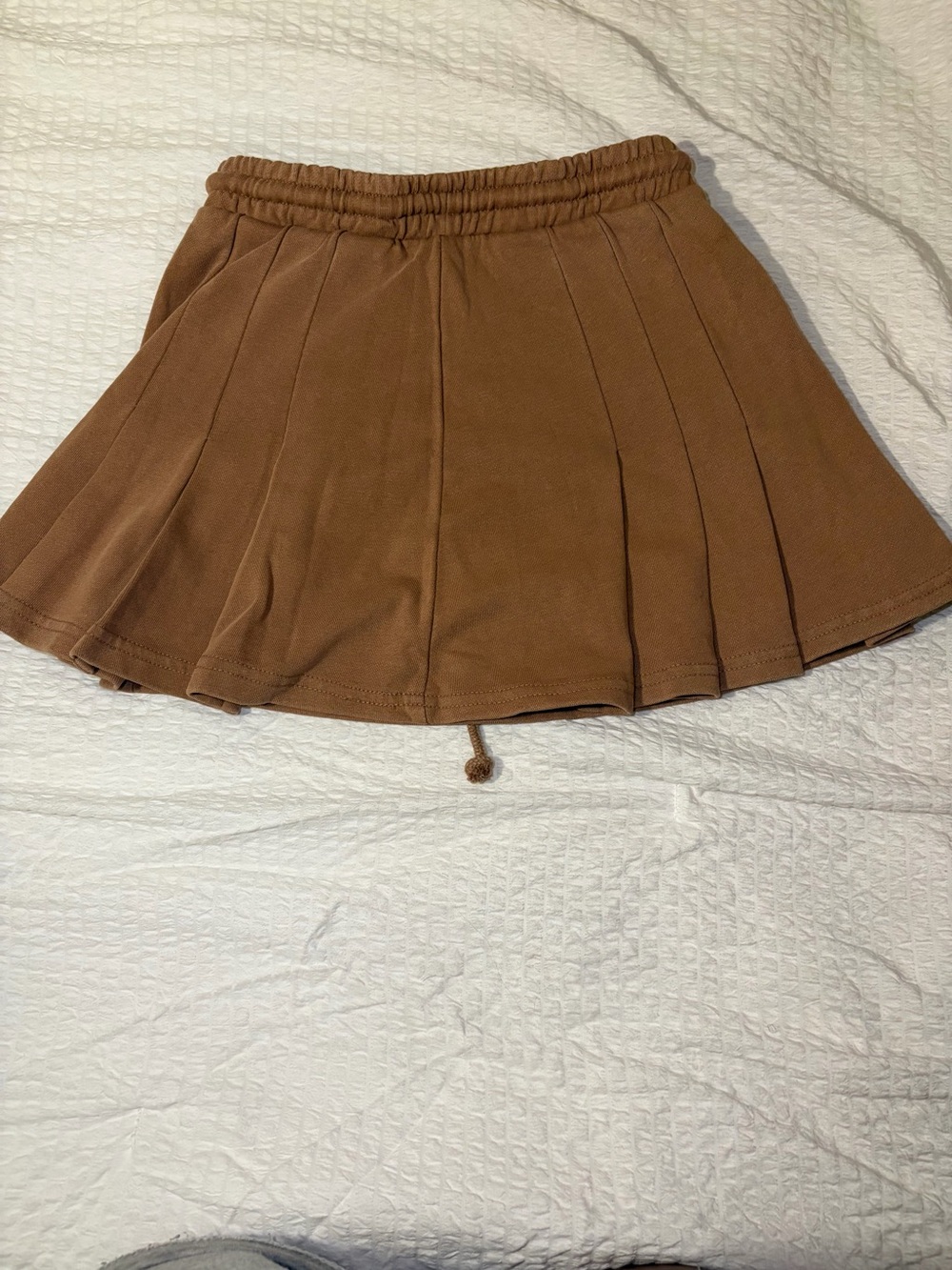 Zara Brown Pleated Skater Mini Skirt